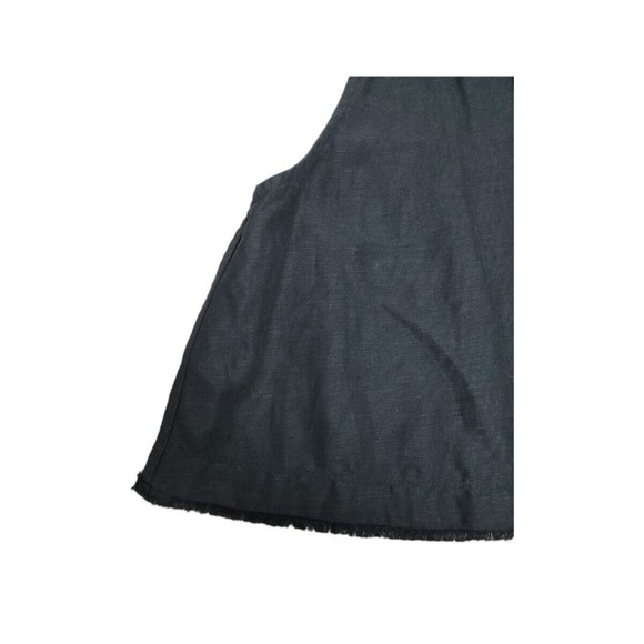 Aritzia Wilfred Black Octave Linen Tank Top Crop Blouse Fray Raw Hem Keyhole XXS - Picture 11 of 12